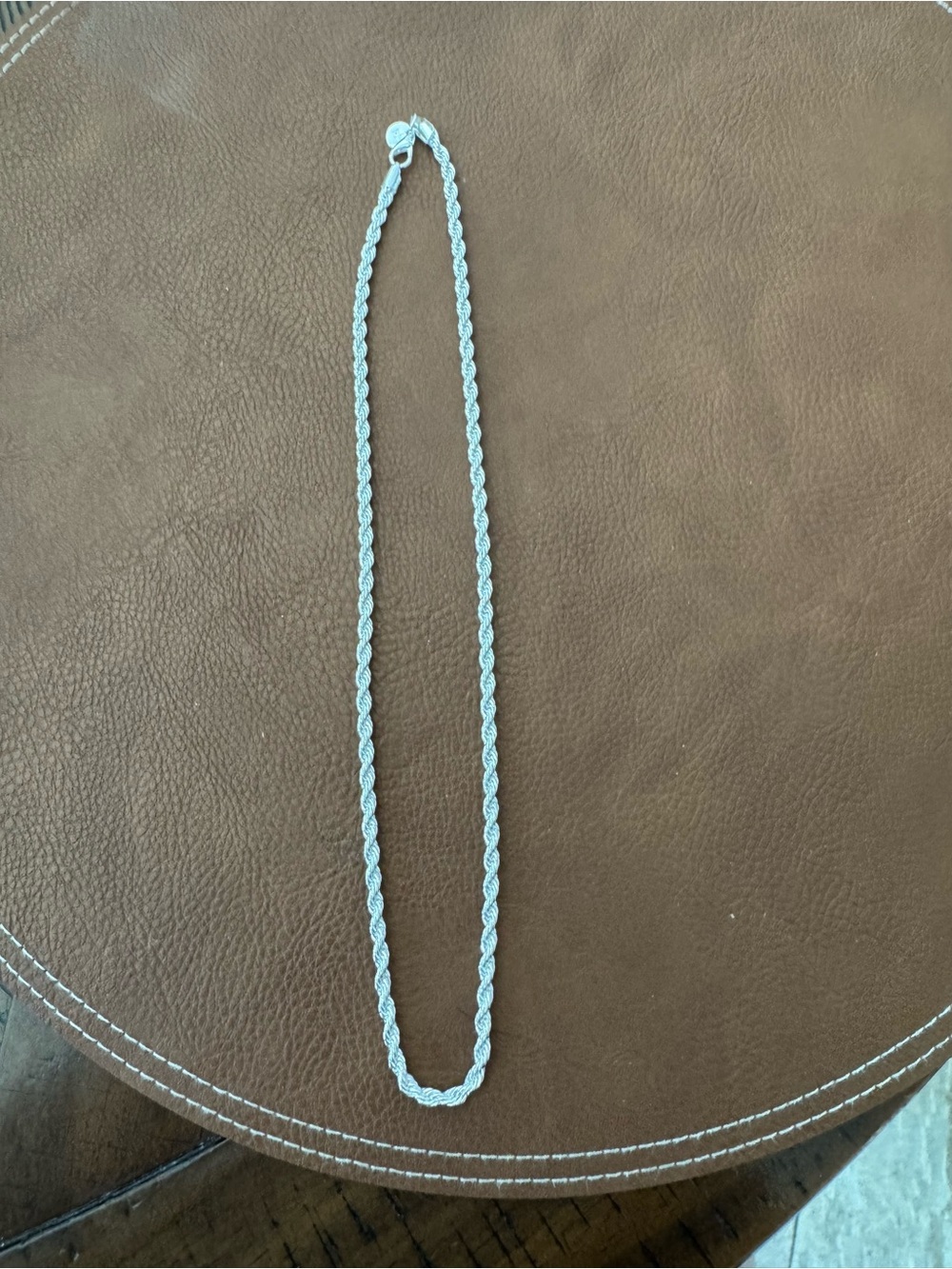 Sterling Silver Braided Rope Necklace - Silver
